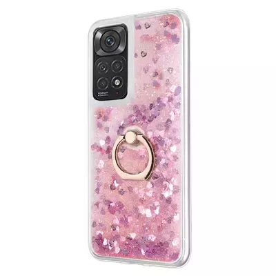 Microsonic Xiaomi Redmi Note 11S Kılıf Glitter Liquid Holder Pembe