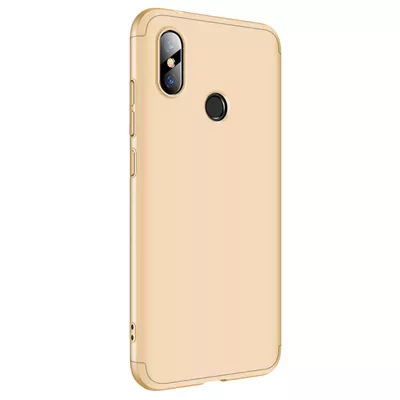 Microsonic Xiaomi Redmi Note 6 Pro Kılıf Double Dip 360 Protective Gold