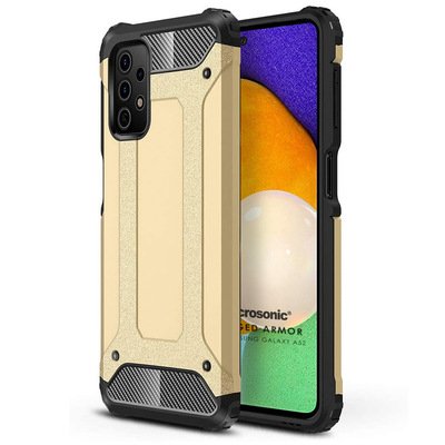 Microsonic Samsung Galaxy A52 Kılıf Rugged Armor Gold