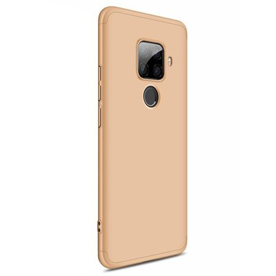 Microsonic Huawei Mate 30 Lite Kılıf Double Dip 360 Protective AYS Gold