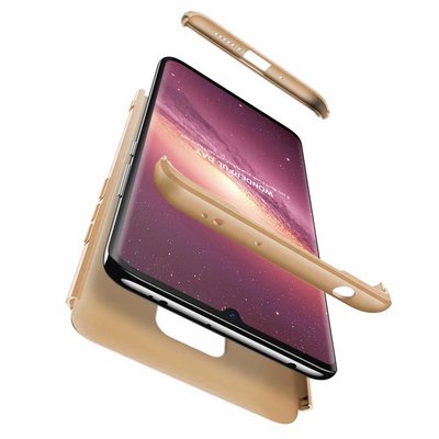 Microsonic Huawei Mate 30 Lite Kılıf Double Dip 360 Protective AYS Gold