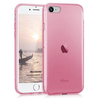 Microsonic Apple iPhone SE 2022 Kılıf Transparent Soft Pembe