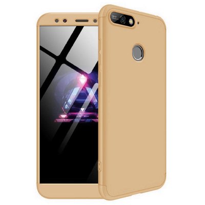 Microsonic Huawei Y7 2018 Kılıf Double Dip 360 Protective AYS Gold