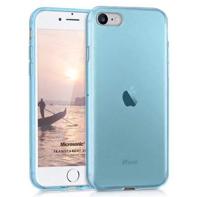 Microsonic Apple iPhone SE 2022 Kılıf Transparent Soft Mavi