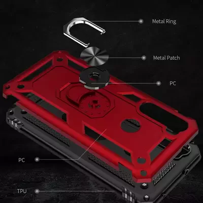 Microsonic Xiaomi Redmi Note 8 Kılıf Military Ring Holder Lacivert