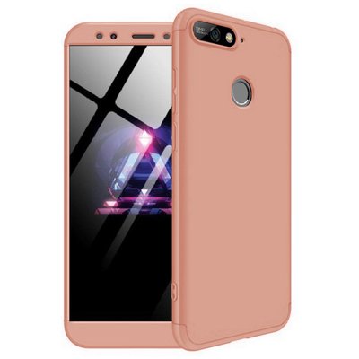 Microsonic Huawei Y7 2018 Kılıf Double Dip 360 Protective AYS Rose Gold