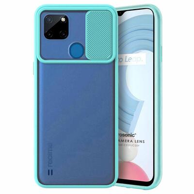 Microsonic Realme C25Y Kılıf Slide Camera Lens Protection Turkuaz