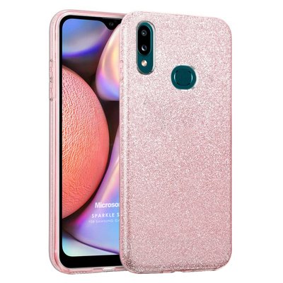 Microsonic Samsung Galaxy A10s Kılıf Sparkle Shiny Rose Gold