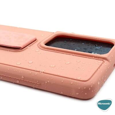 Microsonic Samsung Galaxy M12 Kılıf Hand Strap Rose Gold