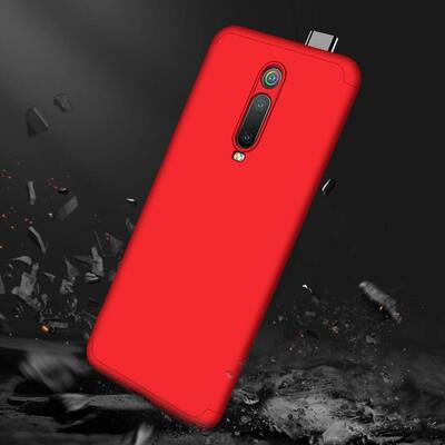 Microsonic Xiaomi Mi 9T Kılıf Double Dip 360 Protective AYS Kırmızı