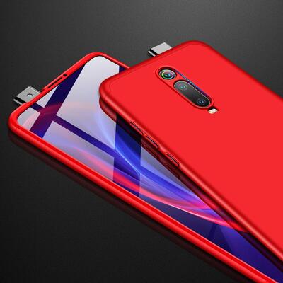 Microsonic Xiaomi Mi 9T Kılıf Double Dip 360 Protective AYS Kırmızı