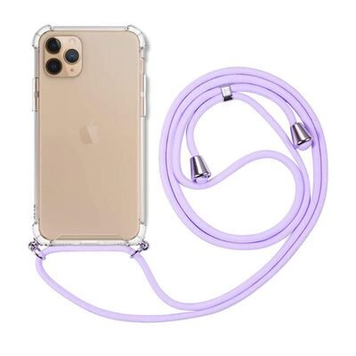 Microsonic Apple iPhone 11 Pro Max Kılıf Neck Lanyard Lila