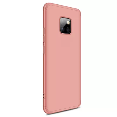 Microsonic Huawei Mate 20 Pro Kılıf Double Dip 360 Protective Rose Gold