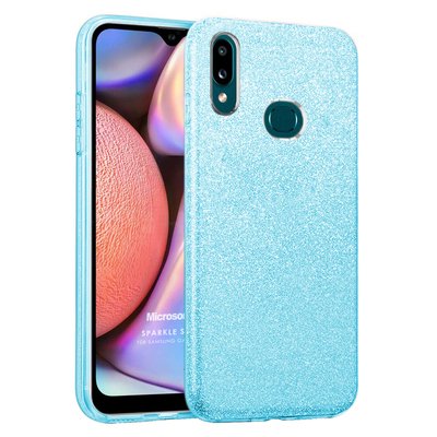 Microsonic Samsung Galaxy A10s Kılıf Sparkle Shiny Mavi