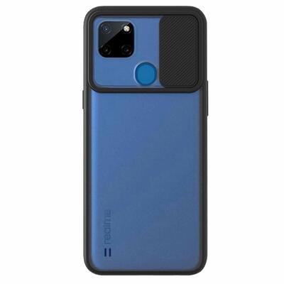 Microsonic Realme C25Y Kılıf Slide Camera Lens Protection Siyah