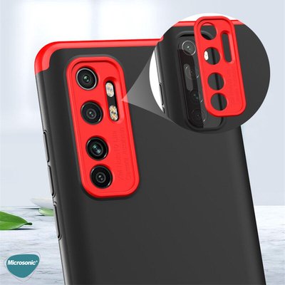 Microsonic Xiaomi Mi Note 10 Lite Kılıf Double Dip 360 Protective AYS Mavi