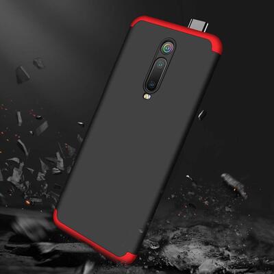 Microsonic Xiaomi Mi 9T Kılıf Double Dip 360 Protective AYS Siyah - Kırmızı