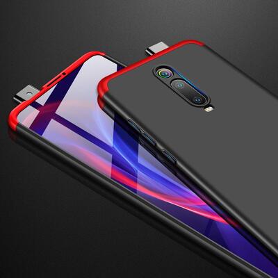 Microsonic Xiaomi Mi 9T Kılıf Double Dip 360 Protective AYS Siyah - Kırmızı