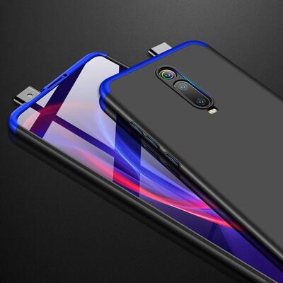 Microsonic Xiaomi Mi 9T Kılıf Double Dip 360 Protective AYS Siyah - Mavi