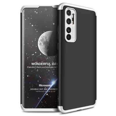 Microsonic Xiaomi Mi Note 10 Lite Kılıf Double Dip 360 Protective AYS Siyah Gri