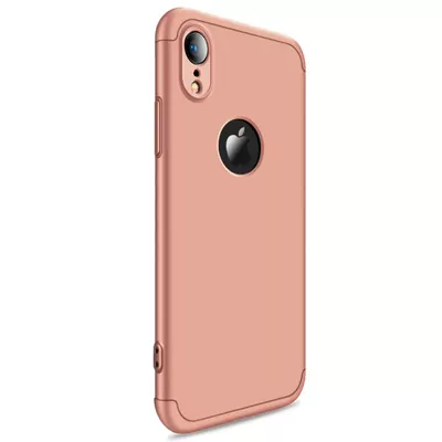 Microsonic Apple iPhone XR (6.1'') Kılıf Double Dip 360 Protective Rose Gold