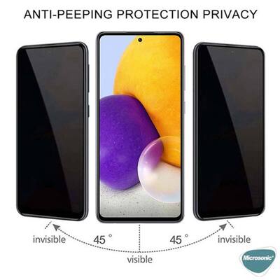 Microsonic Samsung Galaxy A73 5G Invisible Privacy Kavisli Ekran Koruyucu Siyah