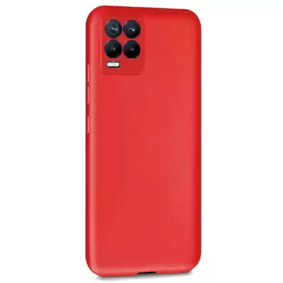 Microsonic Matte Silicone Realme 8 Kılıf Kırmızı