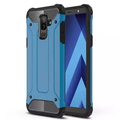 Microsonic Samsung Galaxy A6 Plus 2018 Kılıf Rugged Armor Mavi