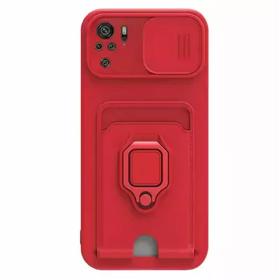 Microsonic Xiaomi Poco M5s Kılıf Multifunction Silicone Kırmızı