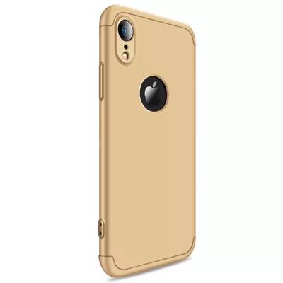 Microsonic Apple iPhone XR (6.1'') Kılıf Double Dip 360 Protective Gold