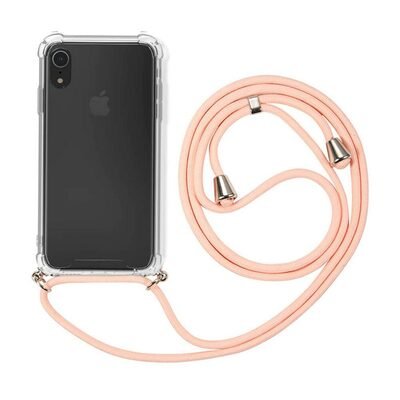 Microsonic Apple iPhone XR Kılıf Neck Lanyard Rose Gold