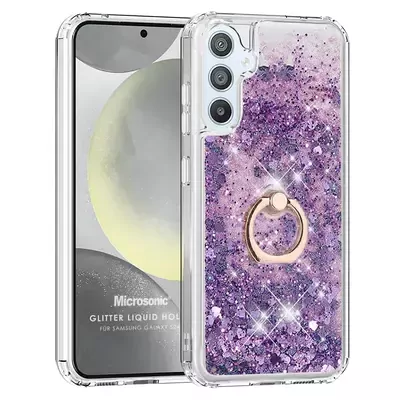 Microsonic Samsung Galaxy A55 Kılıf Glitter Liquid Holder Mor