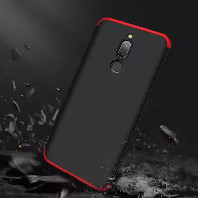 Microsonic Xiaomi Redmi 8 Kılıf Double Dip 360 Protective Siyah Kırmızı