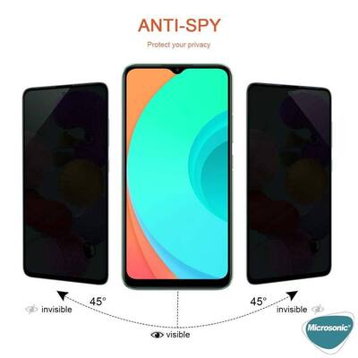 Microsonic Realme C11 Invisible Privacy Kavisli Ekran Koruyucu Siyah