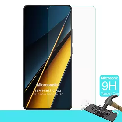 Microsonic Xiaomi Poco X6 Pro 5G Tempered Glass Cam Ekran Koruyucu