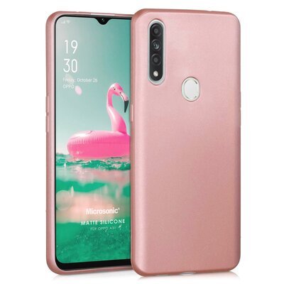 Microsonic Oppo A31 Kılıf Matte Silicone Rose Gold