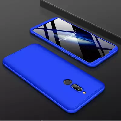 Microsonic Xiaomi Redmi 8 Kılıf Double Dip 360 Protective Mavi