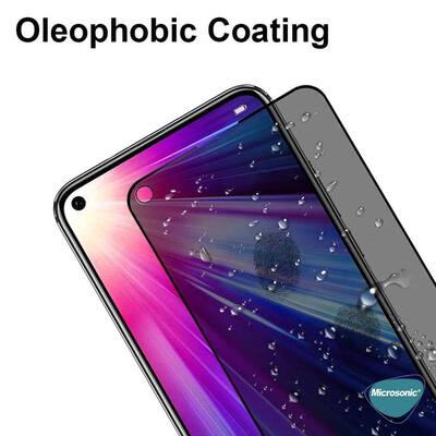 Microsonic Oppo Reno 4 Lite Invisible Privacy Kavisli Ekran Koruyucu Siyah