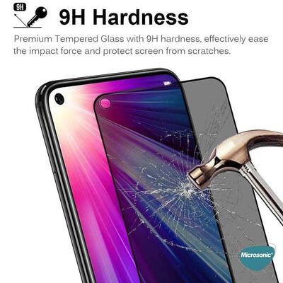 Microsonic Oppo Reno 4 Lite Invisible Privacy Kavisli Ekran Koruyucu Siyah