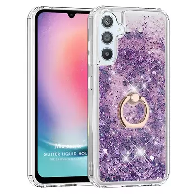 Microsonic Samsung Galaxy A25 Kılıf Glitter Liquid Holder Mor