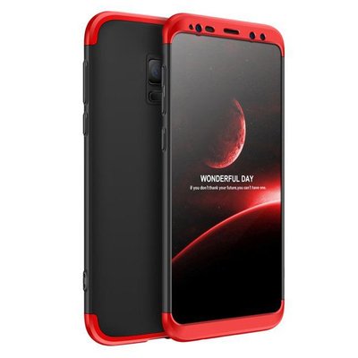 Microsonic Samsung Galaxy S9 Kılıf Double Dip 360 Protective AYS Siyah - Kırmızı