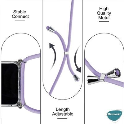 Microsonic Apple iPhone XS Kılıf Neck Lanyard Lila