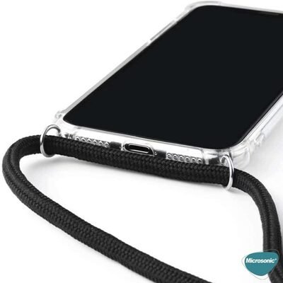 Microsonic Apple iPhone XS Kılıf Neck Lanyard Lila