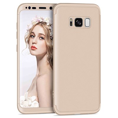 Microsonic Samsung Galaxy S8 Plus Kılıf Double Dip 360 Protective AYS Gold