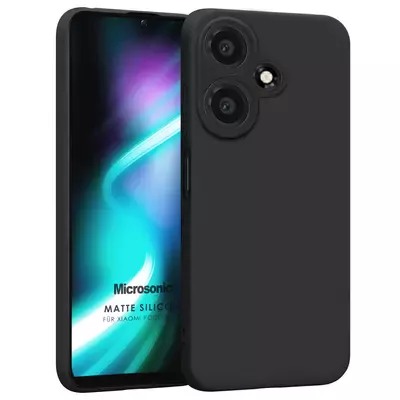 Microsonic Matte Silicone Xiaomi Poco M6 5G Kılıf Siyah