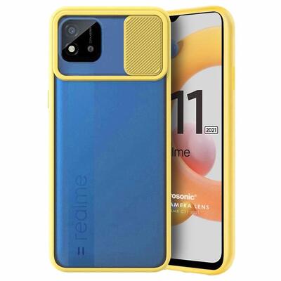 Microsonic Realme C11 2021 Kılıf Slide Camera Lens Protection Sarı