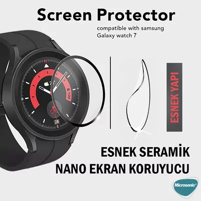 Microsonic Samsung Galaxy Watch 7 44mm Tam Kaplayan Nano Cam Ekran Koruyucu Siyah