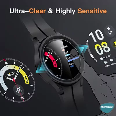 Microsonic Samsung Galaxy Watch 7 44mm Tam Kaplayan Nano Cam Ekran Koruyucu Siyah