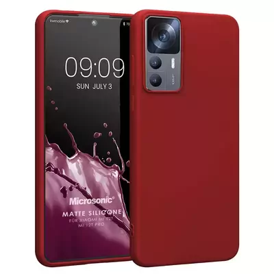 Microsonic Xiaomi Mi 12T Kılıf Matte Silicone Kırmızı