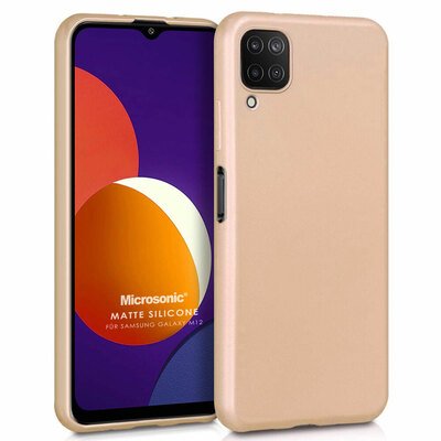 Microsonic Samsung Galaxy M12 Kılıf Matte Silicone Gold